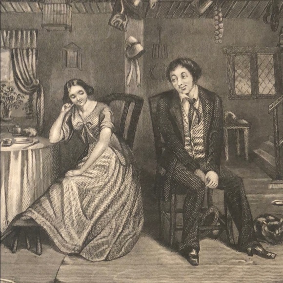Popping the Question 6" x 7" Antique Engraving/Print - Picture 1 of 11